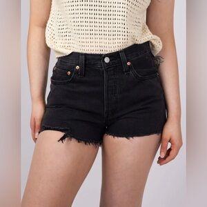 Levi’s 501 Button Fly 100% Cotton Shorts Lunar Black